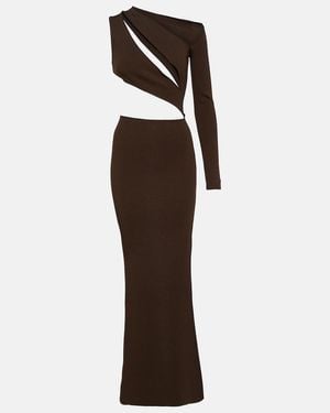 AYA MUSE One-Shoulder-Maxikleid Actin - Braun