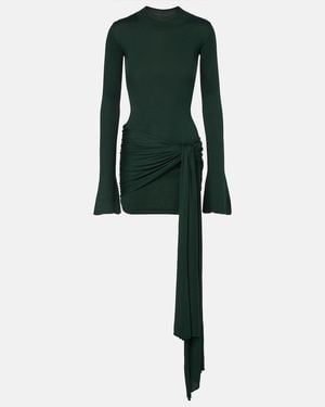AYA MUSE Silk-Blend Minidress - Green