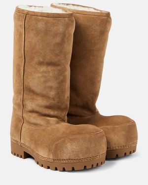 Balenciaga Alaska High Suede Boots - Brown