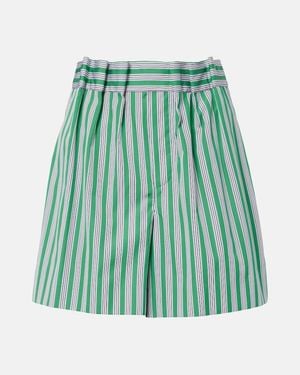 Loewe Striped Cotton Poplin Shorts - Green