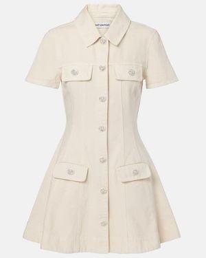 Self-Portrait Denim Minidress - Natural