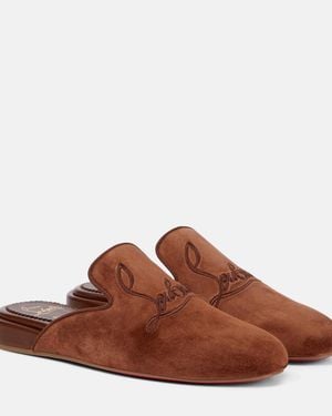 Christian Louboutin Coolito Donna Suede Slippers - Brown