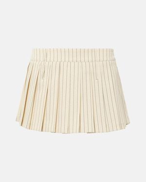 Frankie Shop Blake Pleated Pinstripe Twill Miniskirt - Natural