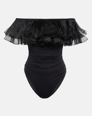 Giambattista Valli Ruffle-Trimmed Swimsuit - Black