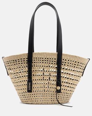 Loewe Paula's Ibiza Tote Bag Braid Medium - Mettallic