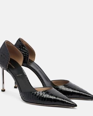 Tom Ford Spire Snake-Effect Leather Court Shoes - Black