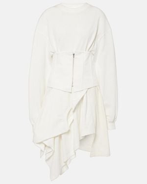 Acne Studios Asymmetric Cotton Jersey Corset Dress - White