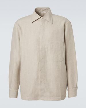 Saman Amel Linen Overshirt - Natural
