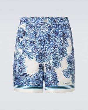 Givenchy Shorts Couture Seam Aus Seiden-Twill - Blau