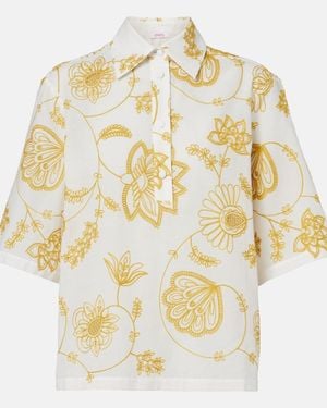 Eres Izana Embroidered Cotton-Blend Shirt - Metallic