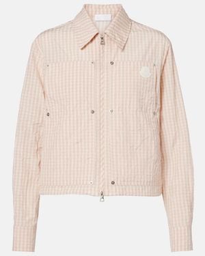 Moncler Gingham Cotton-Blend Jacket - Natural