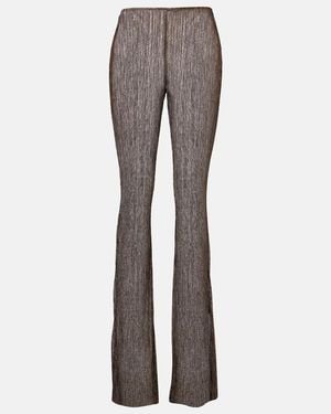 Cala De La Cruz Dries Lame Flared Trousers - Grey