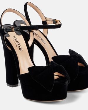 Tom Ford Velvet Platform Sandals - Black