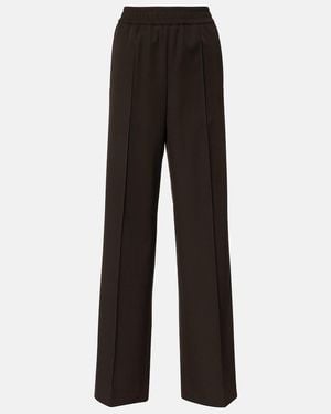 Dolce & Gabbana Virgin Wool Wide-Leg Trousers - Black