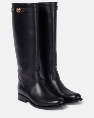 Versace Medusa '95 Leather Knee-High Boots - Black