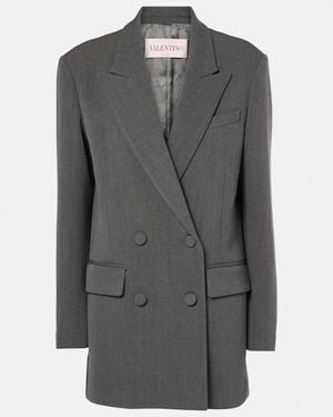 Valentino Wool Gabardine Blazer - Gray