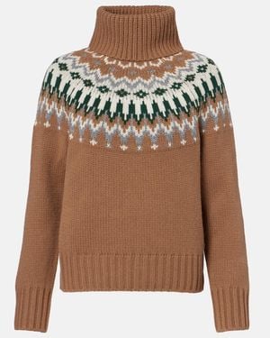 Bogner Ingrid Jacquard Cashmere Turtleneck Jumper - Brown