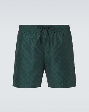 Gucci Gg Swim Trunks - Green