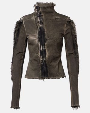 Rick Owens Gary Distressed Denim Jacket - Black