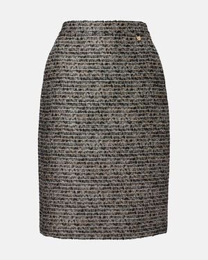 Max Mara Fumetto Tweed Midi Skirt - Gray