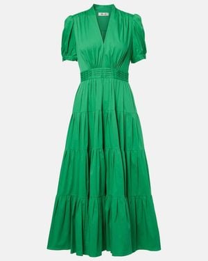 Diane von Furstenberg Darby Cotton-Blend Maxi Dress - Green