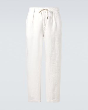 Polo Ralph Lauren Linen Straight Trousers - White