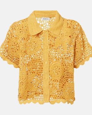 Jonathan Simkhai Macks Floral Crochet Cotton Shirt - Yellow