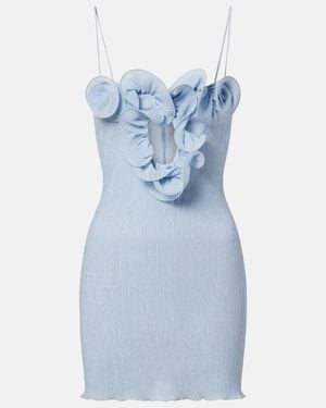 Magda Butrym Ruffled Crepe Minidress - Blue