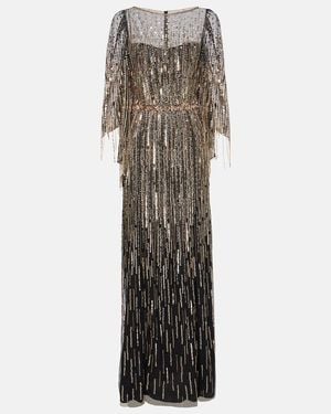 Jenny Packham Rhapsody Sequined Gown - Grey