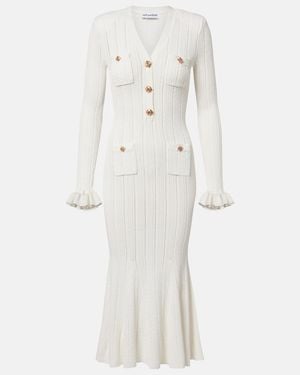 Self-Portrait January Embellished Midi Dress - White