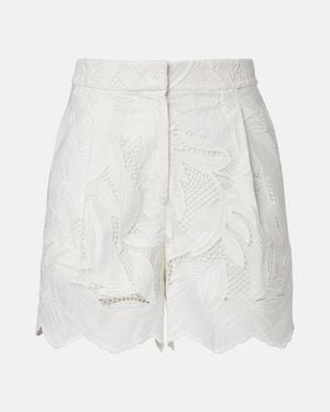 Erdem Shorts De Malla Bordados - Blanco