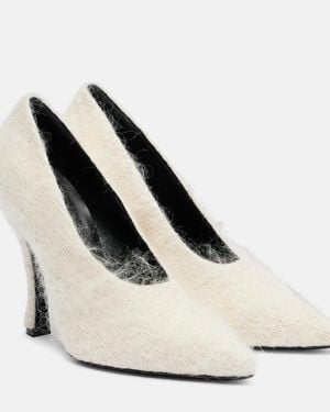 Magda Butrym Leather-Trimmed Court Shoes - White