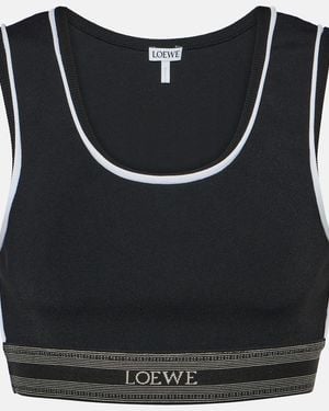 Loewe Crop top con logo - Negro