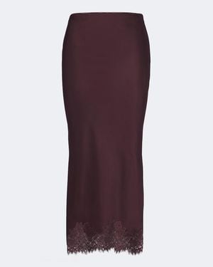 RIXO London Midirock Matilde Aus Satin Mit Spitze - Lila
