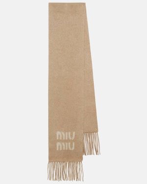 Miu Miu Schal aus einem Mohairgemisch - Natur