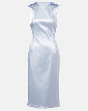 Dolce & Gabbana Satin Midi Dress - Blue