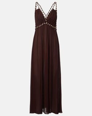 Poupette Collette Open-Back Maxi Dress - Purple