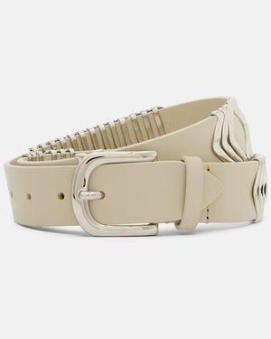 Isabel Marant Tehora Embellished Leather Belt - Natural