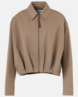 Loewe Cotton And Silk Twill Blouson - Brown