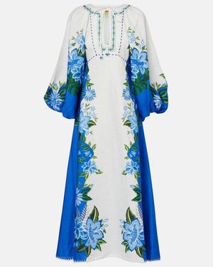 chinese dress ladies Black Coconut Grove Puff Sleeve Maxi Dress – FARM Rio main image 1