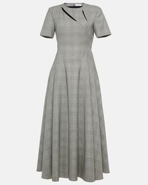 McQueen Midikleid Mit Prince-Of-Wales-Karo - Grau