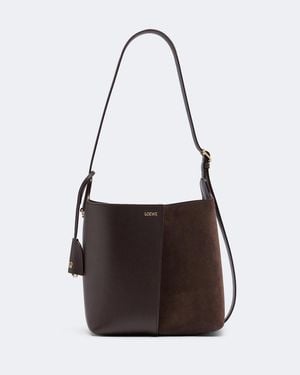 Loewe Bilbao Medium Leather Bucket Bag - Black