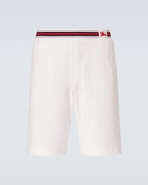Burberry Ekd Cotton-Blend Towelling Shorts - White