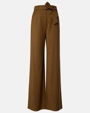 Max Mara Wool Wide-Leg Trousers - Brown