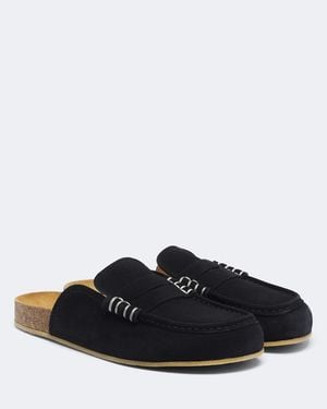 JW Anderson Mules Stitch Aus Veloursleder - Schwarz