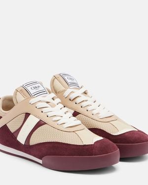 Chloé Kick Suede-Trimmed Trainers - Pink