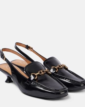 Tod's 35 Leather Slingback Court Shoes - Black