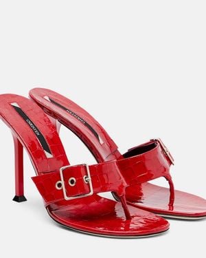 Christen Helix 95 Patent Leather Thong Sandals - Red
