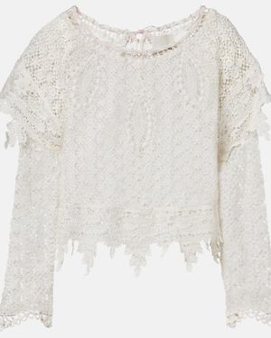 Isabel Marant Hyliana Cotton Lace Top - White
