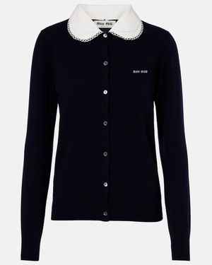 Miu Miu Cardigan Aus Kaschmir - Blau